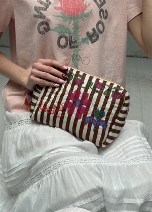 Rosea cosmetic bag Brown Stripes Sissel Edelbo 
